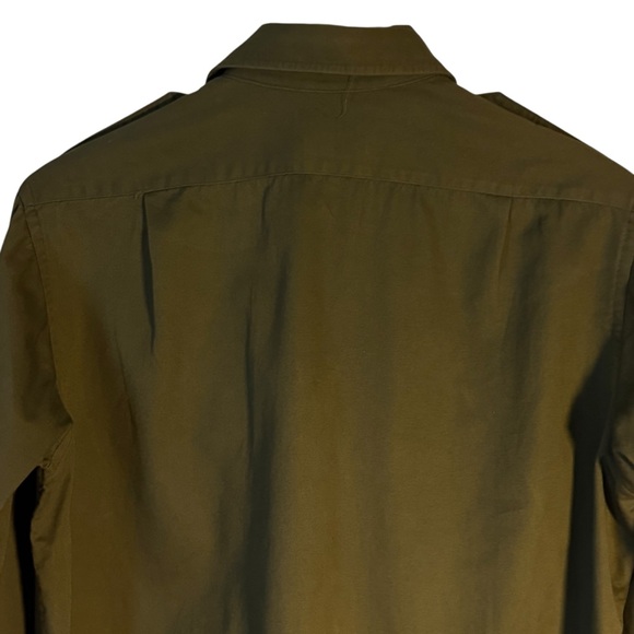 Vintage Eddie Bauer USA Made Military Green Utility Shirt M Long Sleeve Cotton - Picture 10 of 11